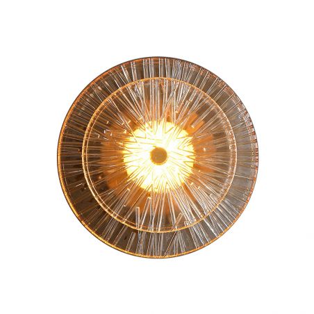 LETTY GLASS ROUND WALL SCONCE BRASS