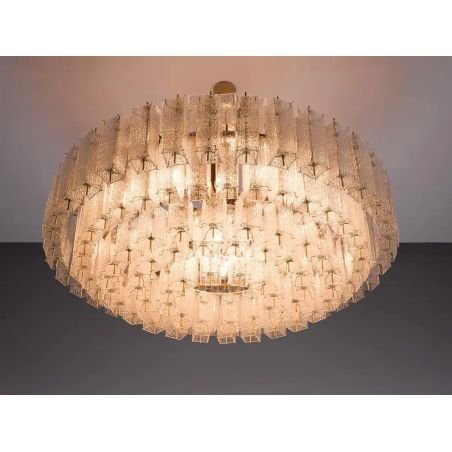 Morentz GRAND CHANDELIER IN STRUCTURED GLASS AND BRASS