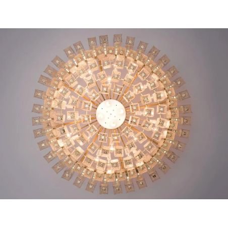 Morentz GRAND CHANDELIER IN STRUCTURED GLASS AND BRASS