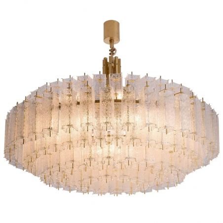 Morentz GRAND CHANDELIER IN STRUCTURED GLASS AND BRASS