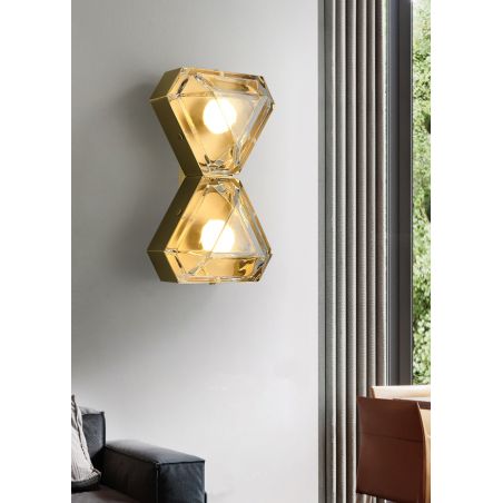 Vega Due Wall Sconce Ceiling Mount in Cast Glass by Matthew Fairbank