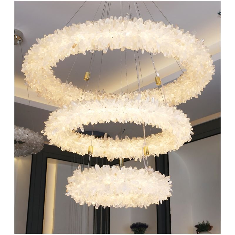 Modern Geode Quartz Crystal Multi Tier Chandelier Luxury Lightings ...