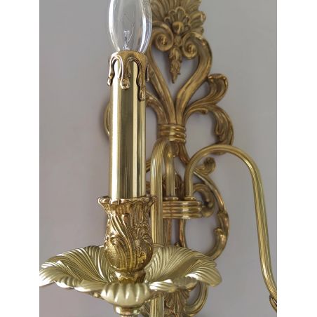 Vintage Italian Baroque Brass 2-Light Wall Sconce