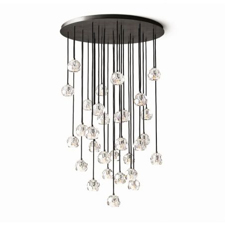 BOULE DE CRISTAL CRYSTAL BALL ROUND CLUSTER CHANDELIER 40"