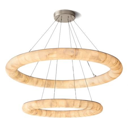 FROZEN CURVE QUARTZ RIVAGE LISSE TWO-TIERED ROUND CHANDELIER