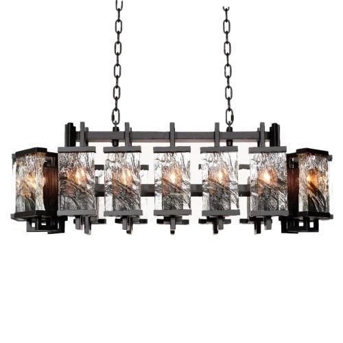 DEREK ICE GLASS RECTANGULAR CHANDELIER