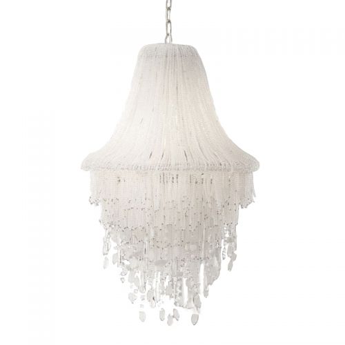 19TH C. RH FRENCH GENEVIEVE EMPIRE CRYSTAL BEADED CHANDELIER