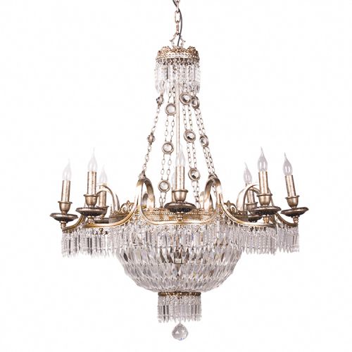 VINTAGE 18 CENTURY STYLE FRENCH BAROQUE CRYSTAL CHANDELIER