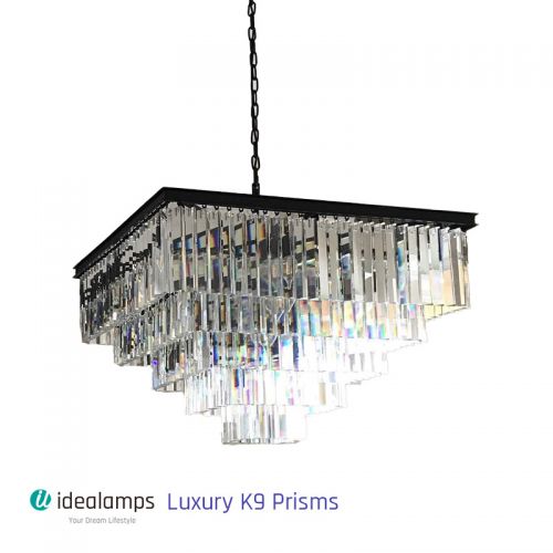 1920S Odeon Square Crystal Chandelier