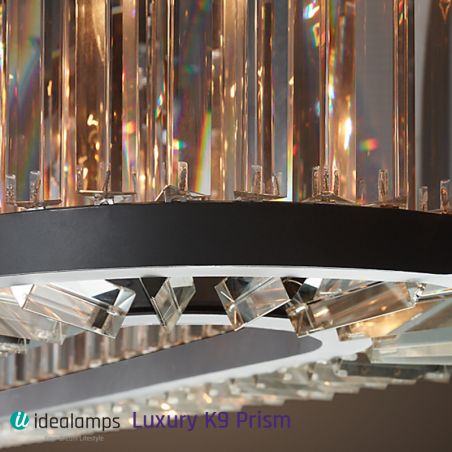 1920s RH Welles Crystal Prism Table Lamp