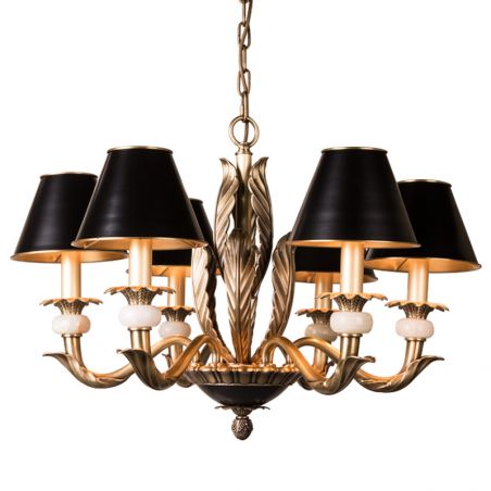 Alicia Brass Marble Vintage Country Style Luxury Chandelier