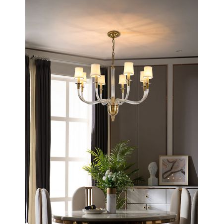 VIVIAN Thomas O'Brien from Visual Comfort LARGE 8 ARMS CHANDELIER BRASS GLASS CHANDELIER