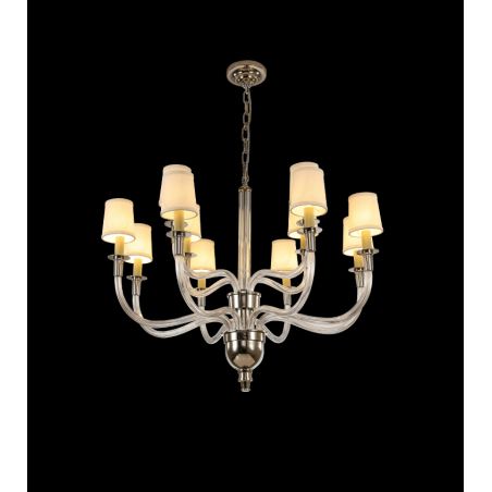 VIVIAN Thomas O'Brien from Visual Comfort LARGE Two Tier 12 ARMS CHANDELIER BRASS GLASS CHANDELIER