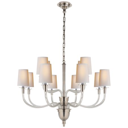 VIVIAN Thomas O'Brien from Visual Comfort LARGE Two Tier 12 ARMS CHANDELIER BRASS GLASS CHANDELIER